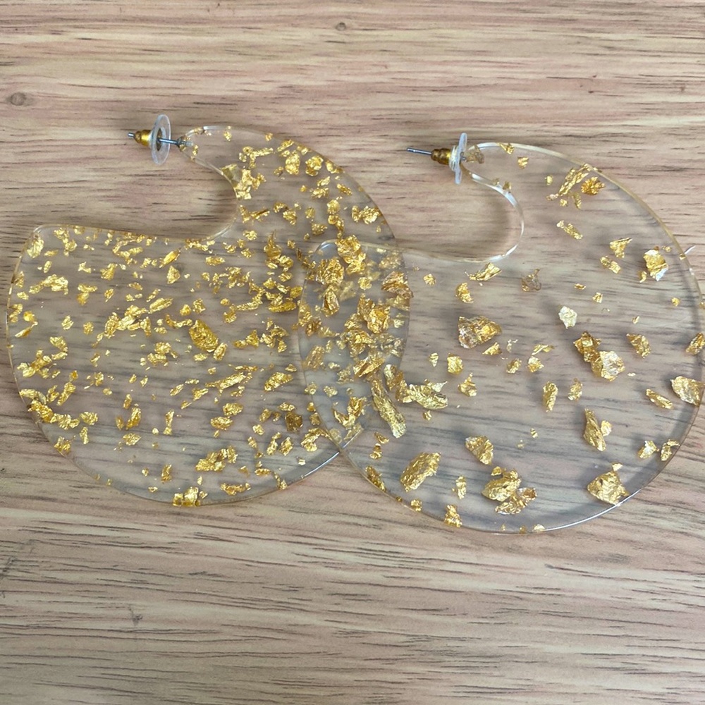 Gold Speckled Large Hoops (Not Sassy Jones)